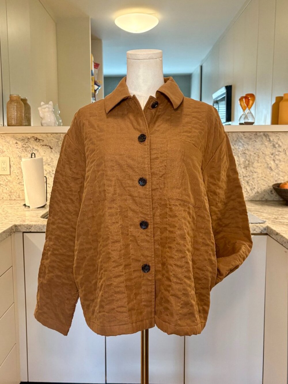 Cotton Blend Light Quilted Utility Jacket